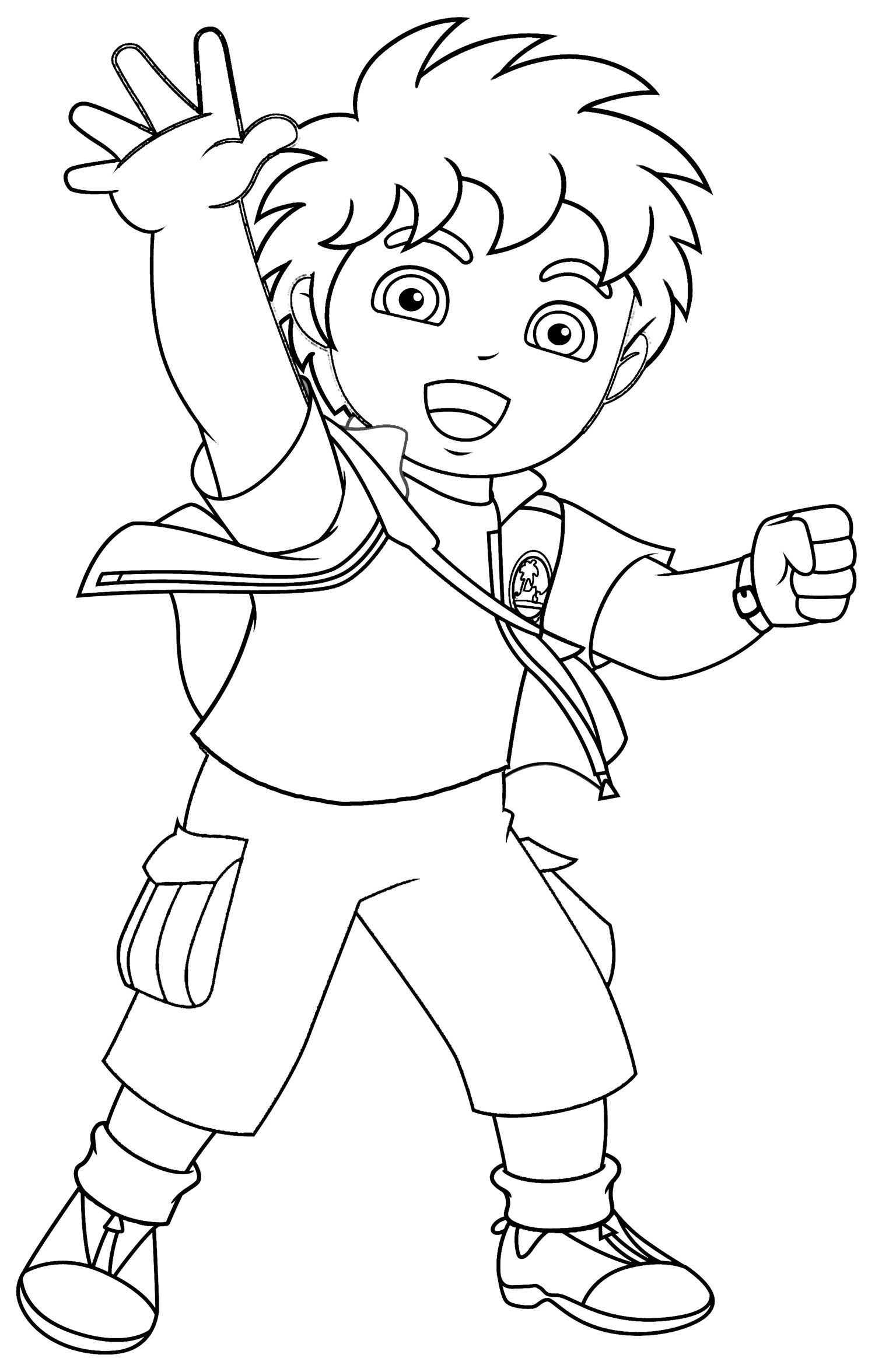 1500x2352 Diego And Dora The Explorer Run Coloring Page In Fancy Draw Pict