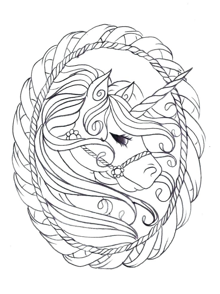 736x980 Difficult Unicorn Coloring Pages