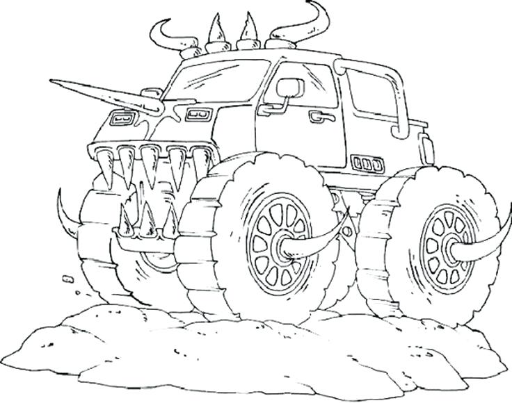736x580 Coloring Pages Monster Trucks Monster Truck Coloring Pages