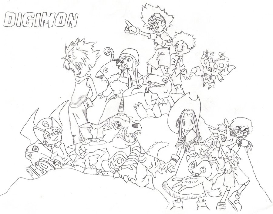 900x705 Digimon Drawing By Mickpagey