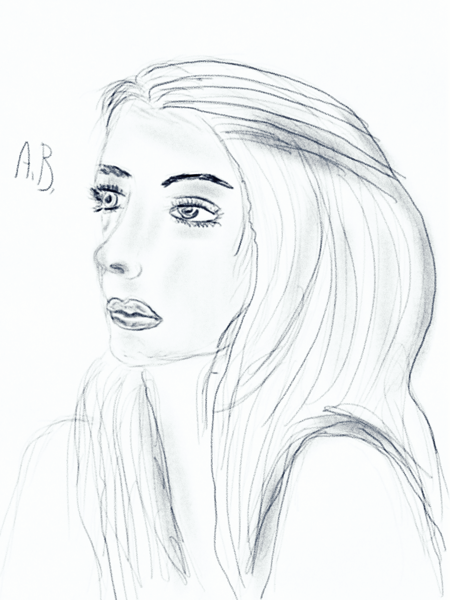 1537x2048 My Drawing Digital Drawing Portrait Of A Girl Profile