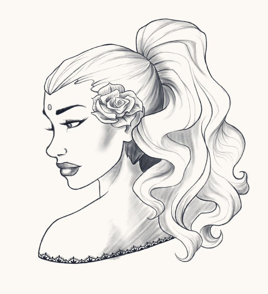 854x936 Balck Rose Digital Sketch By Lusc Fire