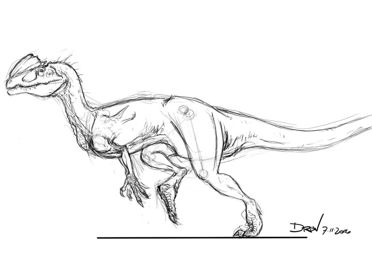 768x576 Dilophosaurus Witherilli By Saurian Sketcher