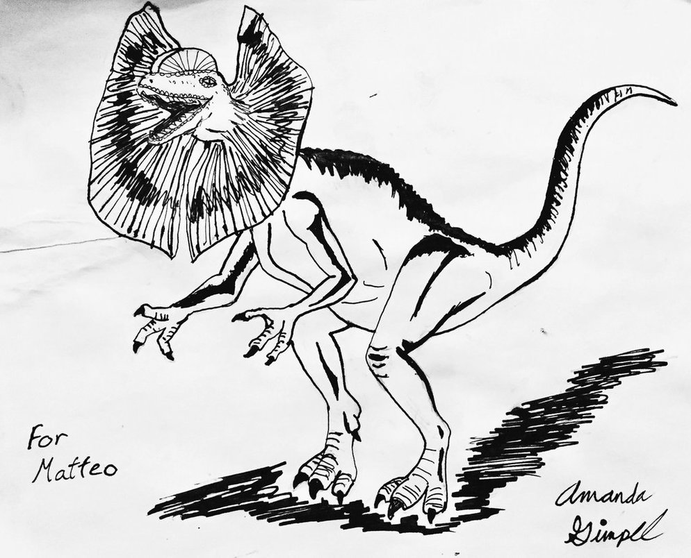 994x804 Dilophosaurus By Chibi Fisch