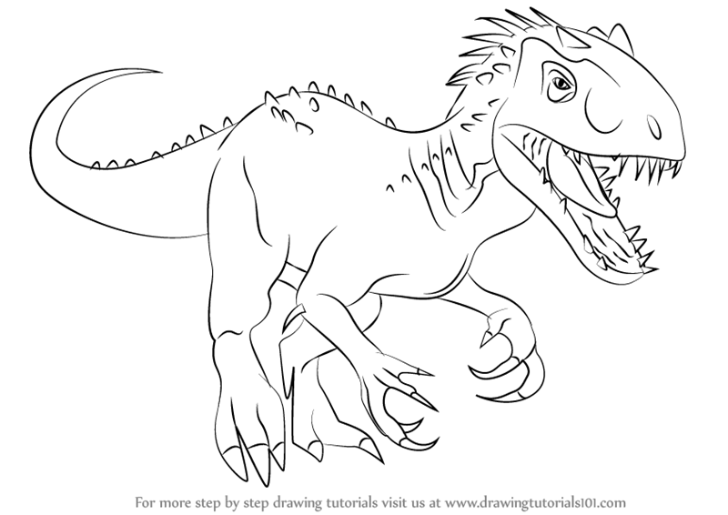 800x566 Learn How To Draw The Indomius Rex (Dinosaurs) Step By Step