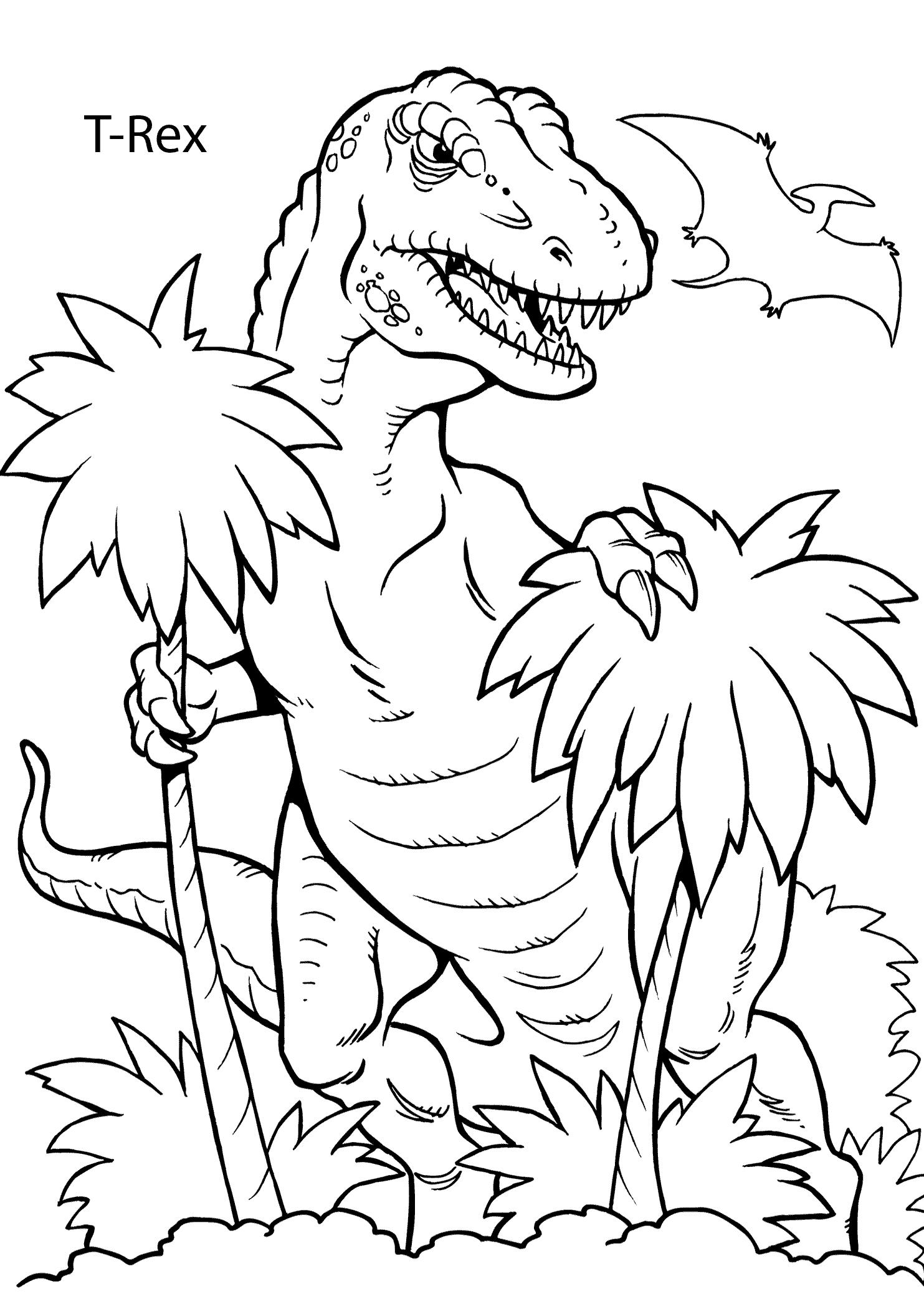 1483x2079 T Rex Dinosaur Coloring Pages For Kids, Printable Free