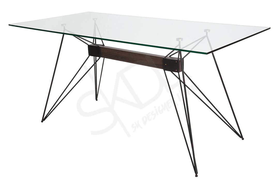 1067x737 Henrik Glass Dining Table Matte Black 160cm