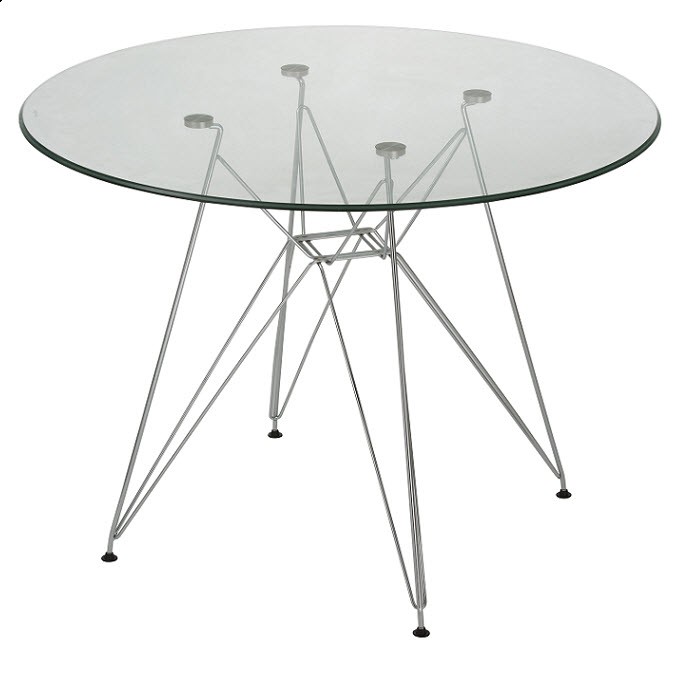 680x680 Replica Charles Eames Round 100cm Glass Dining Table Designer