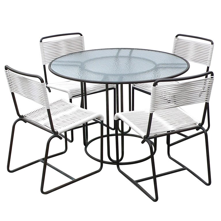 768x768 Walter Lamb Bronze Dining Table And 4 Matching Chairs