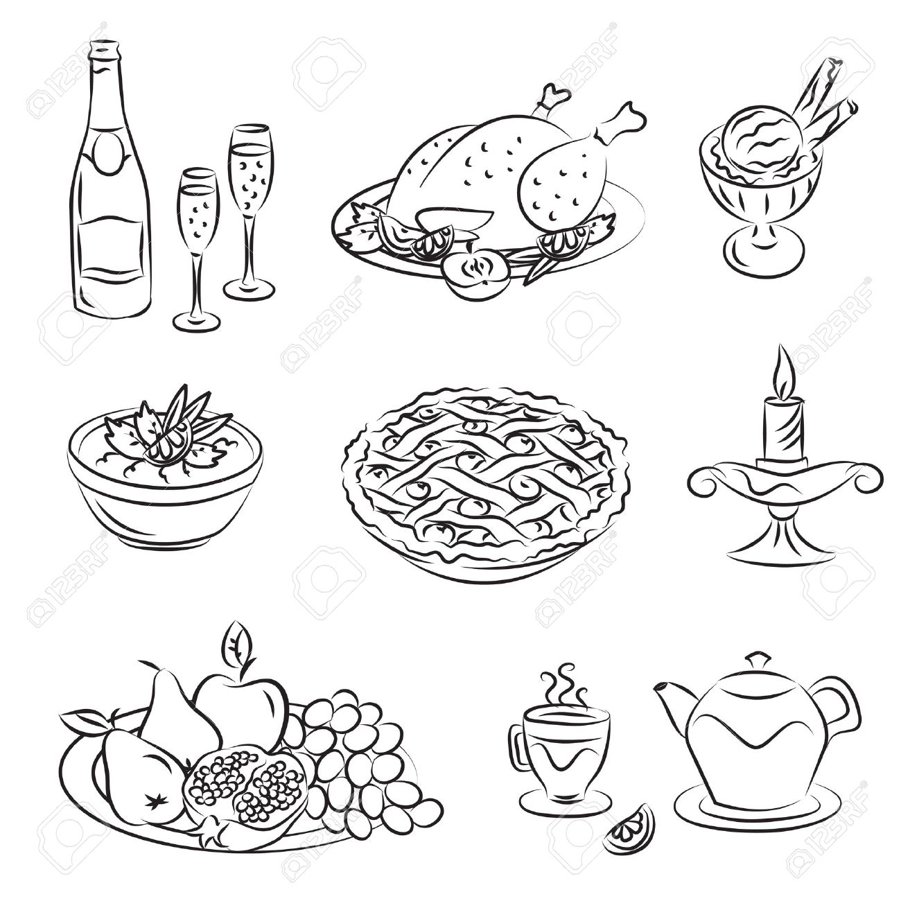 1300x1300 Holiday Family Dinner Royalty Free Cliparts, Vectors, And Stock