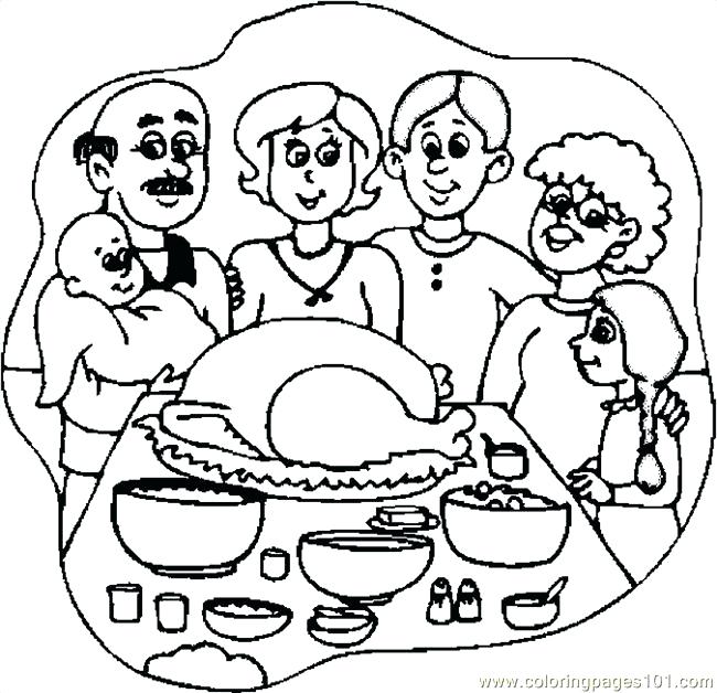 650x628 Thanksgiving Dinner Coloring Pages Thanksgiving Dinner 3 Coloring