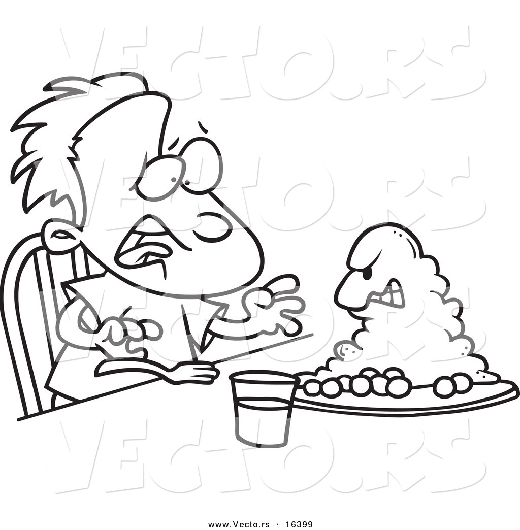 1024x1044 Vector Of A Cartoon Monster Emerging From A Boy's Dinner Plate