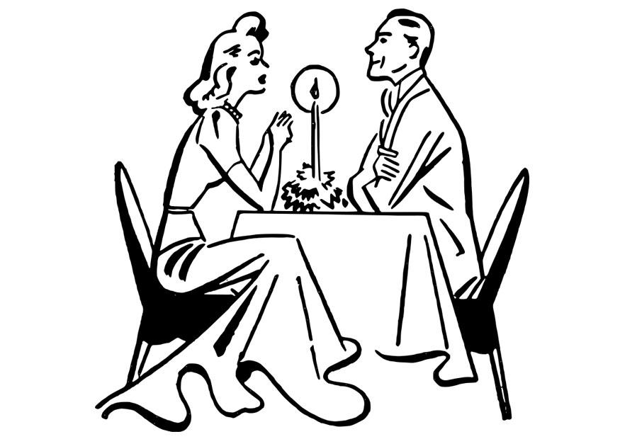 875x620 Coloring Page Dinner By Candlelight