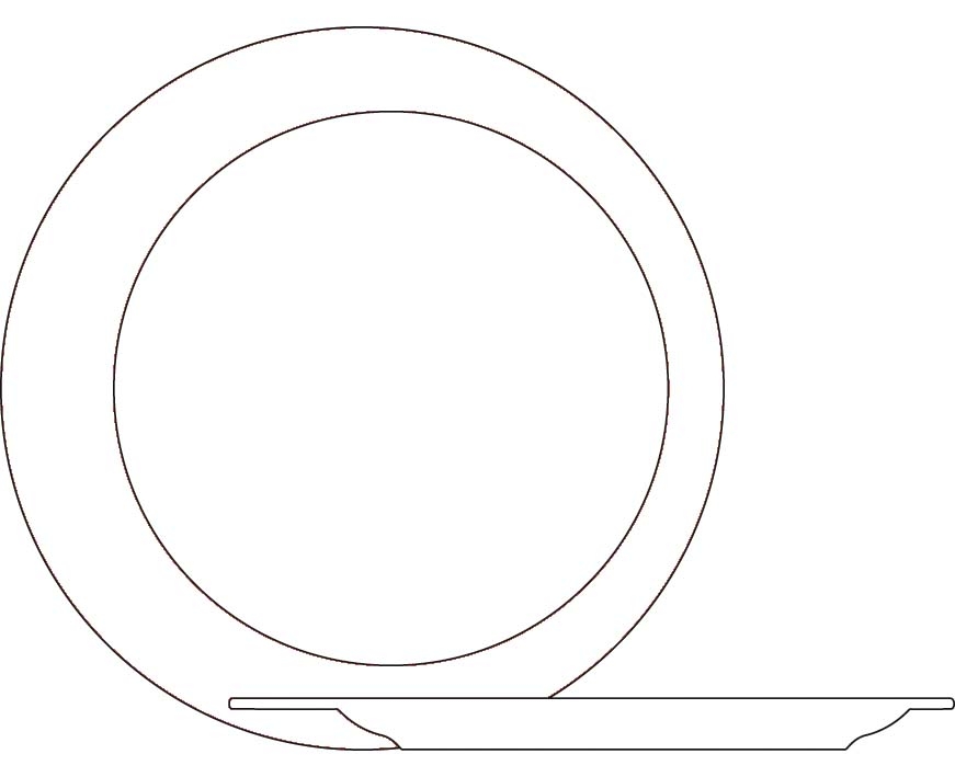 871x709 Dinner Plate, Porcelain