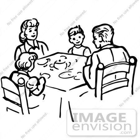 450x450 Dinner Table Clipart Black And White