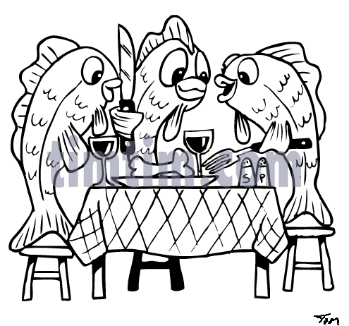 495x462 Free Drawing Of Fish Dinner Bw From The Category Fish