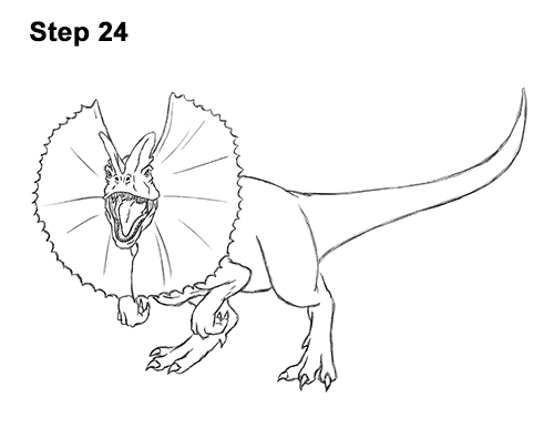 500x386 How To Draw A Dilophosaurus