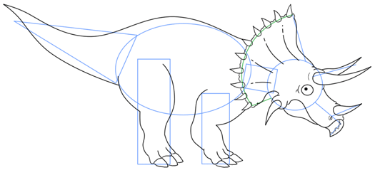 525x246 How To Draw A Triceratops Dinosaur
