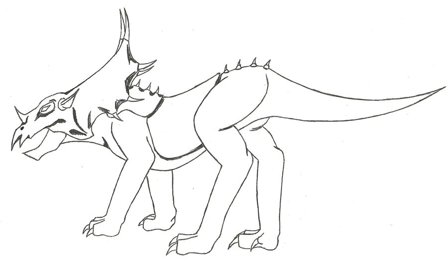 900x523 Spiked Dinosaur Drawing By Yahto Belmonte