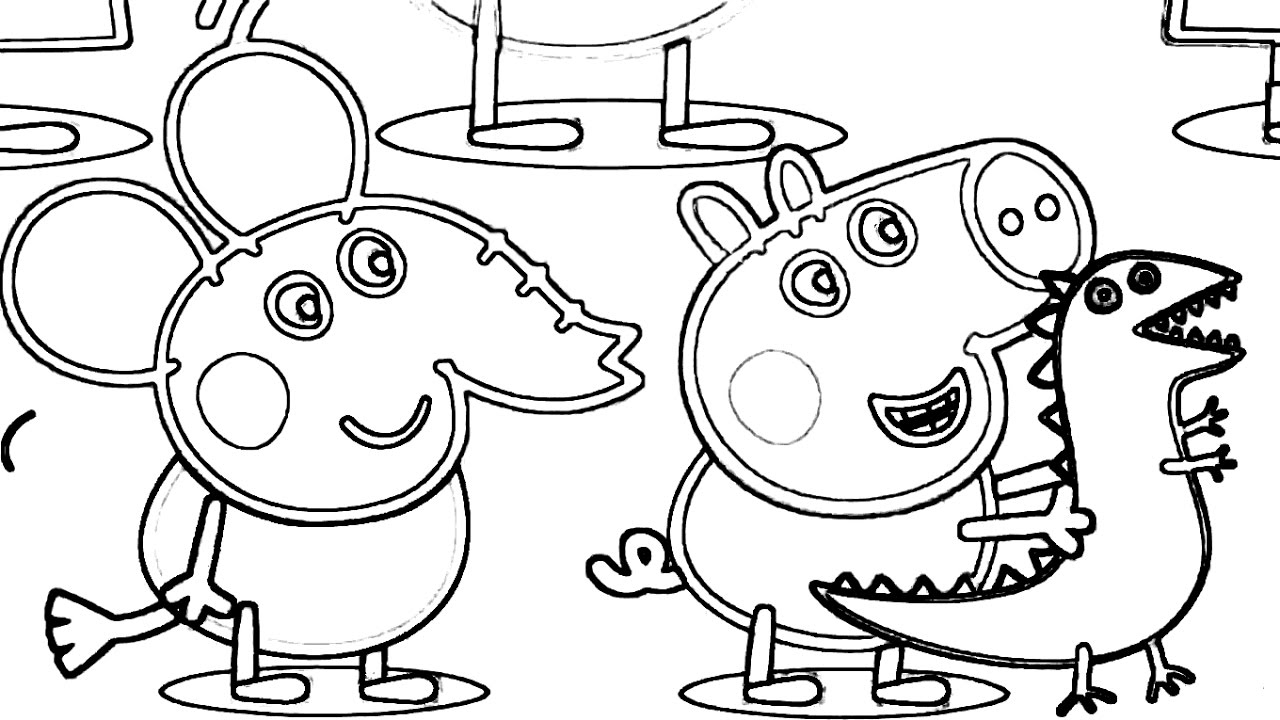 1280x720 Pepa Pig Goes To Dinosaur Zoo Coloring Book Draw For Kids Fun