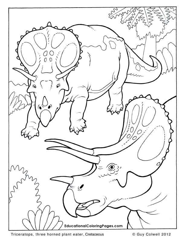 612x792 Triceratops Coloring Pages, Dinosaur Colouring Pages. These Are