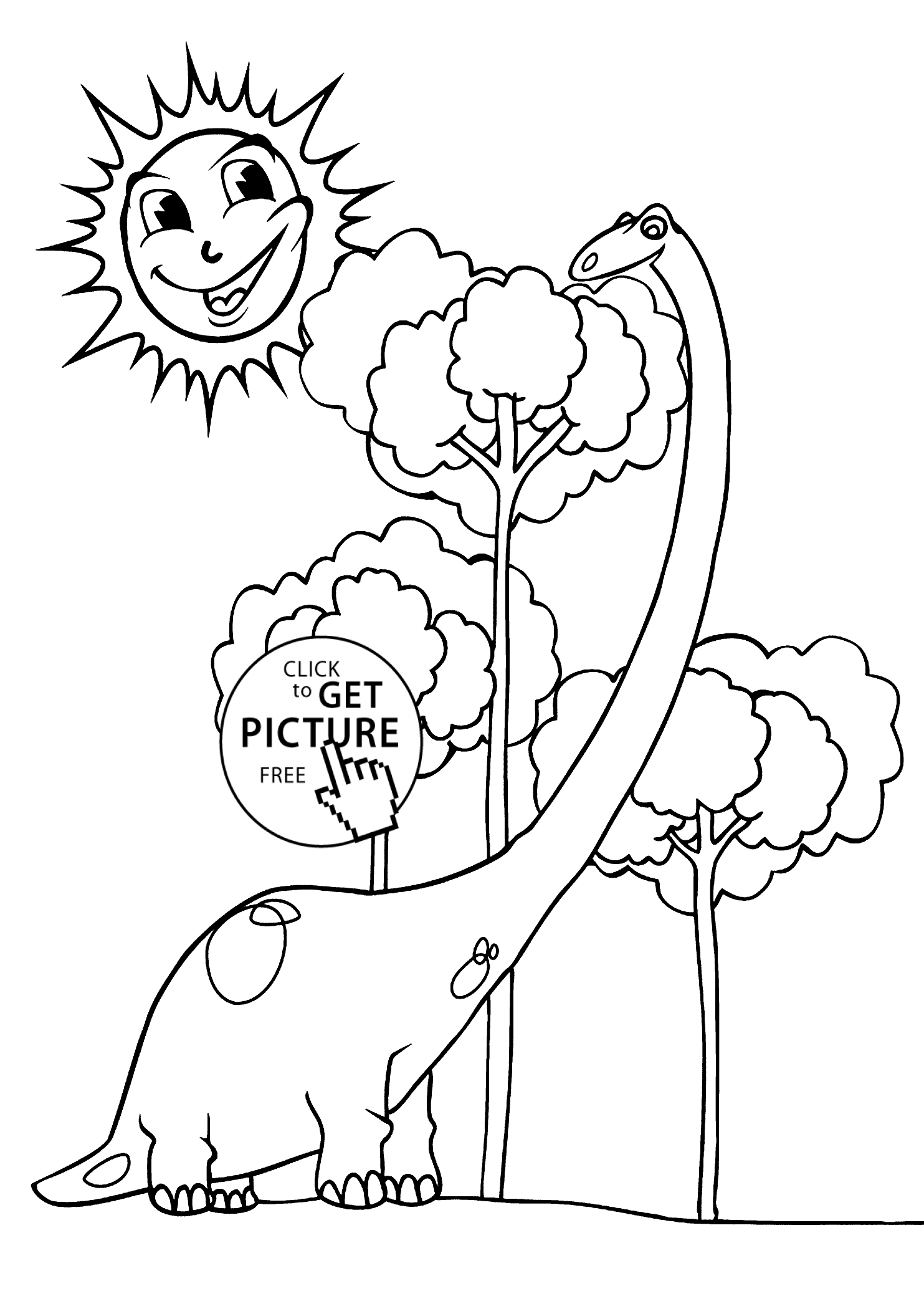 1483x2079 Dinosaur Cartoon Coloring Pages For Kids, Printable Free Coloing