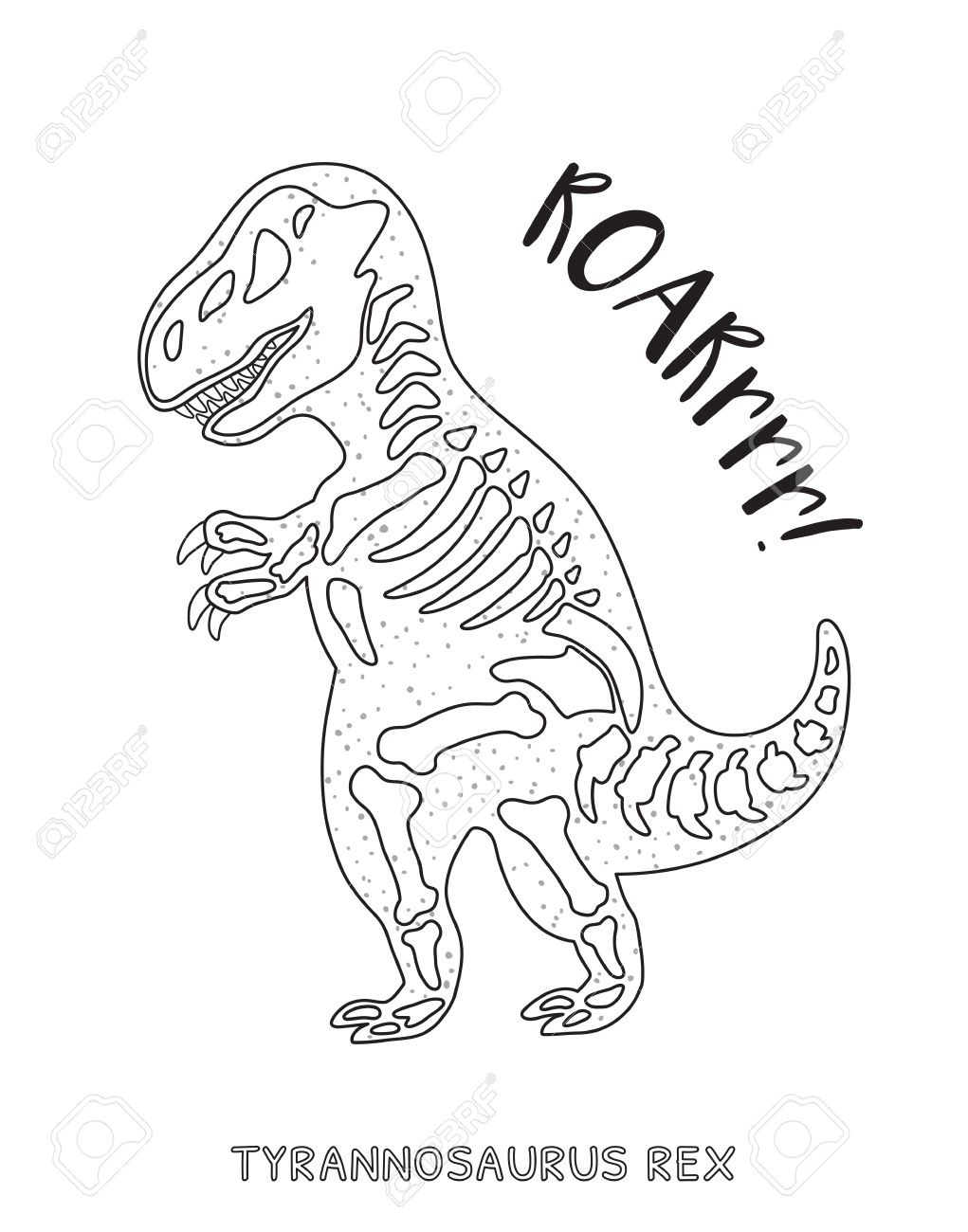 1021x1300 Tyrannosaurus Rex Skeleton Outline Drawing. Fossil Of A T Rex