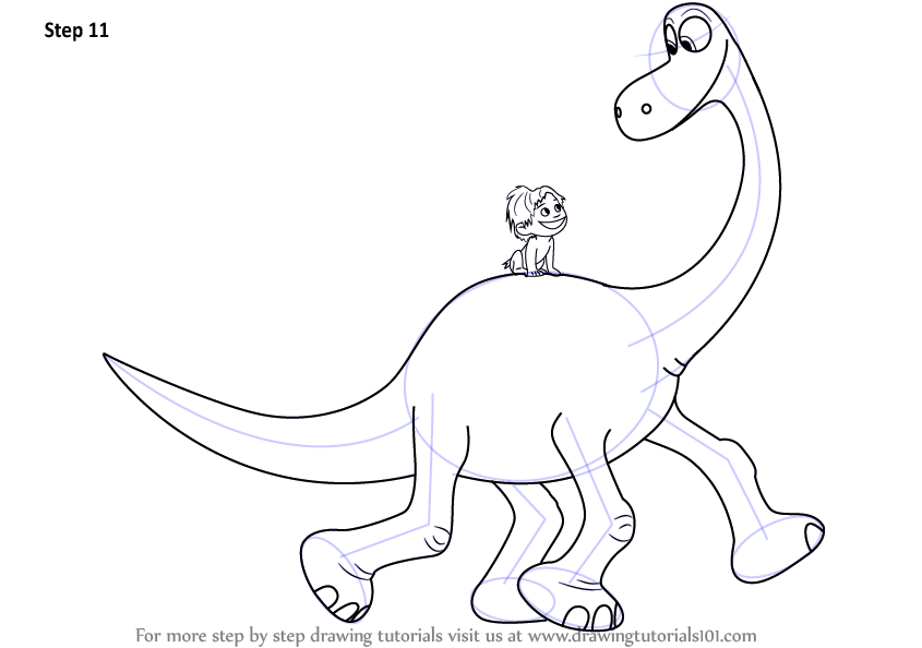 845x594 Learn How To Draw Spot Riding Arlo From The Good Dinosaur (The