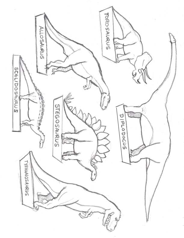 612x792 Dinosaur Drawings