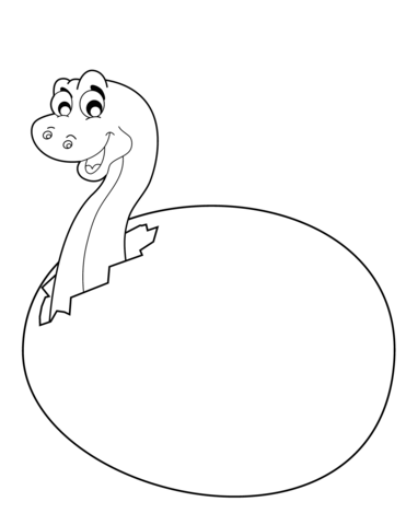 371x480 Cute Little Dinosaur Hatching From Egg Coloring Page Free