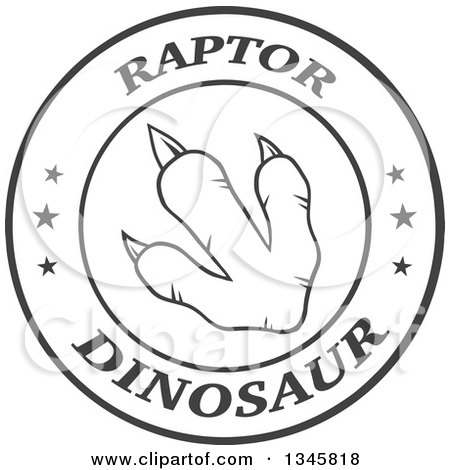 450x470 Clipart Of A Green Raptor Dinosaur Foot Print With Sharp Nails