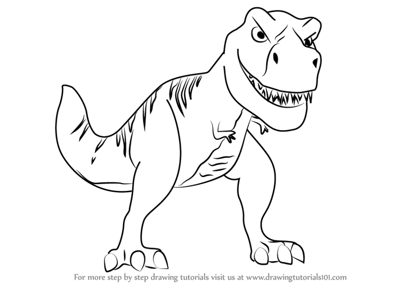 800x567 How To Draw A Cartoon T Rex