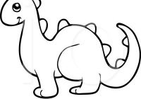 200x140 Ideal Cartoon Dinosaur Outline