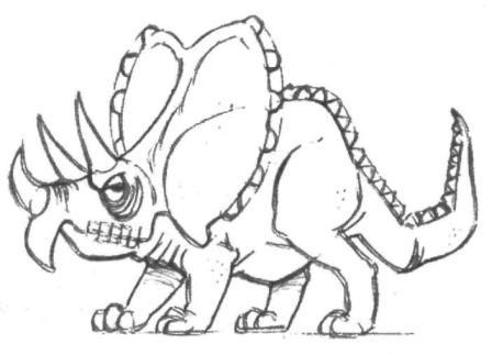 448x323 Coloring Sheets For Children. Draw A Small Dinosaur Tritseraptor