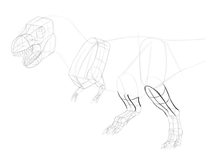 850x650 How To Draw A T Rex Dinosaur