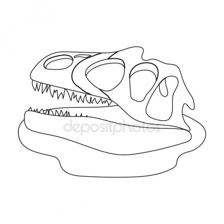 450x450 Dinosaur Fossils Icon In Outline Style Isolated On White