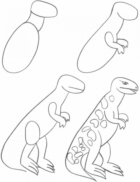 590x763 How To Draw Albertosaurus Dinosaurs Follow For Free