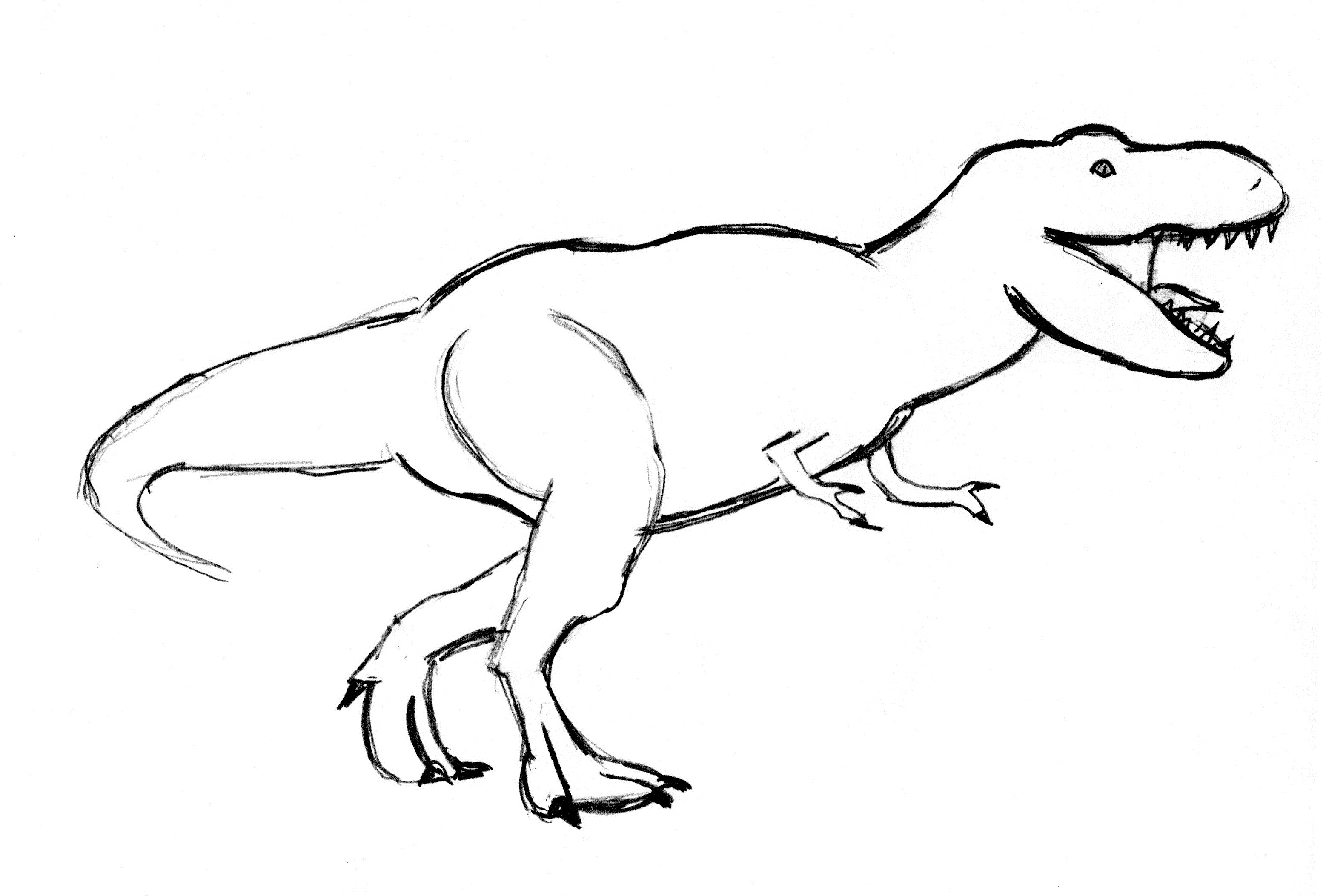3115x2105 Tyrannosaurus Rex Drawing Simple T Rex Drawing Cute Dinosaur My