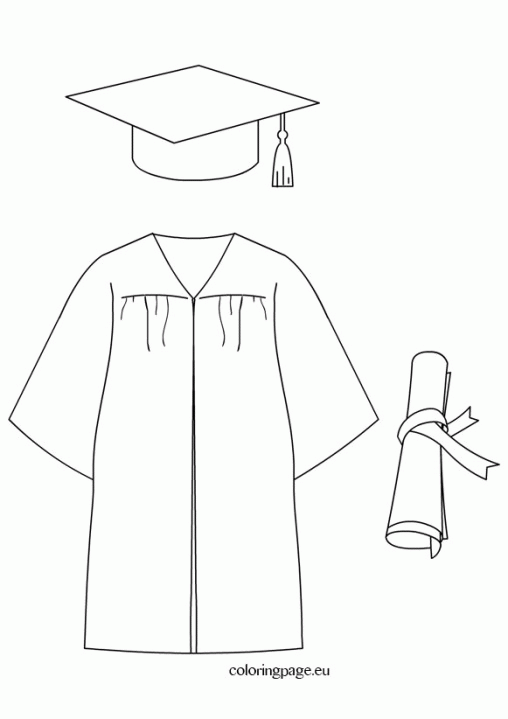 508x719 Graduation Cap Coloring Page 447869