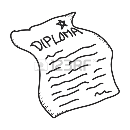 450x450 Simple Doodle Of A Hand Drawn Diploma Royalty Free Cliparts
