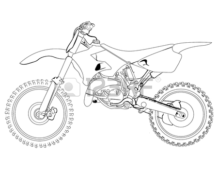 450x358 Dirt Bike Sketch On A White Background, Isolated, Sketch, Drawing