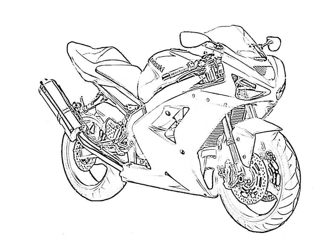 1024x768 Drawing Of A Dirt Bike