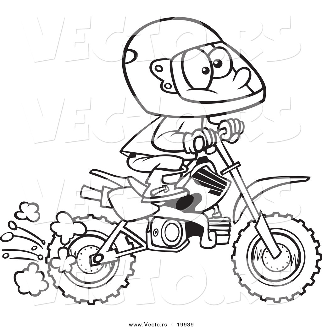 1024x1044 Vector Of A Cartoon Boy Riding A Dirt Bike
