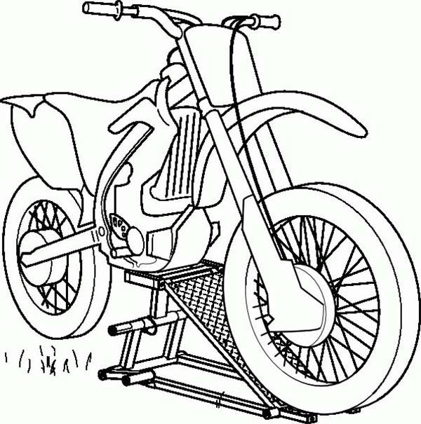 600x605 Repairing Dirt Bike Motorcycle Coloring Page Coloring Sun