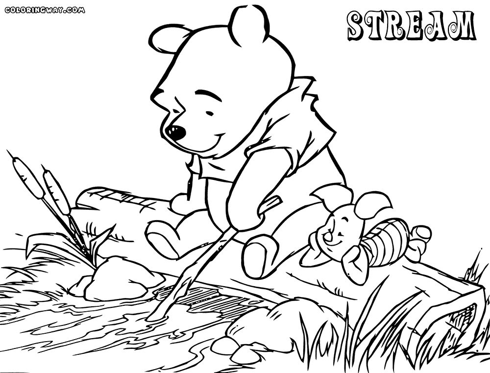 1000x761 Stream Coloring Book Dirt Road Coloring Page