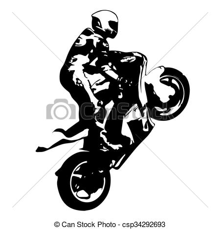 450x470 Drawn Motorcycle Bike Stunt