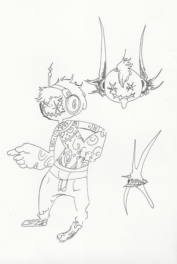 606x900 Ram The Alien Disc Jockey Drawing By Michelle Cruz