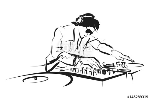500x334 Vector Line Sketch Dj Stock Image And Royalty Free Vector Files