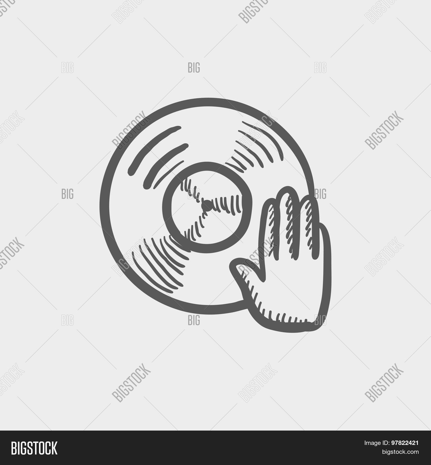 1500x1620 Vinyl Disc Hand Disc Jockey Sketch Vector Amp Photo Bigstock