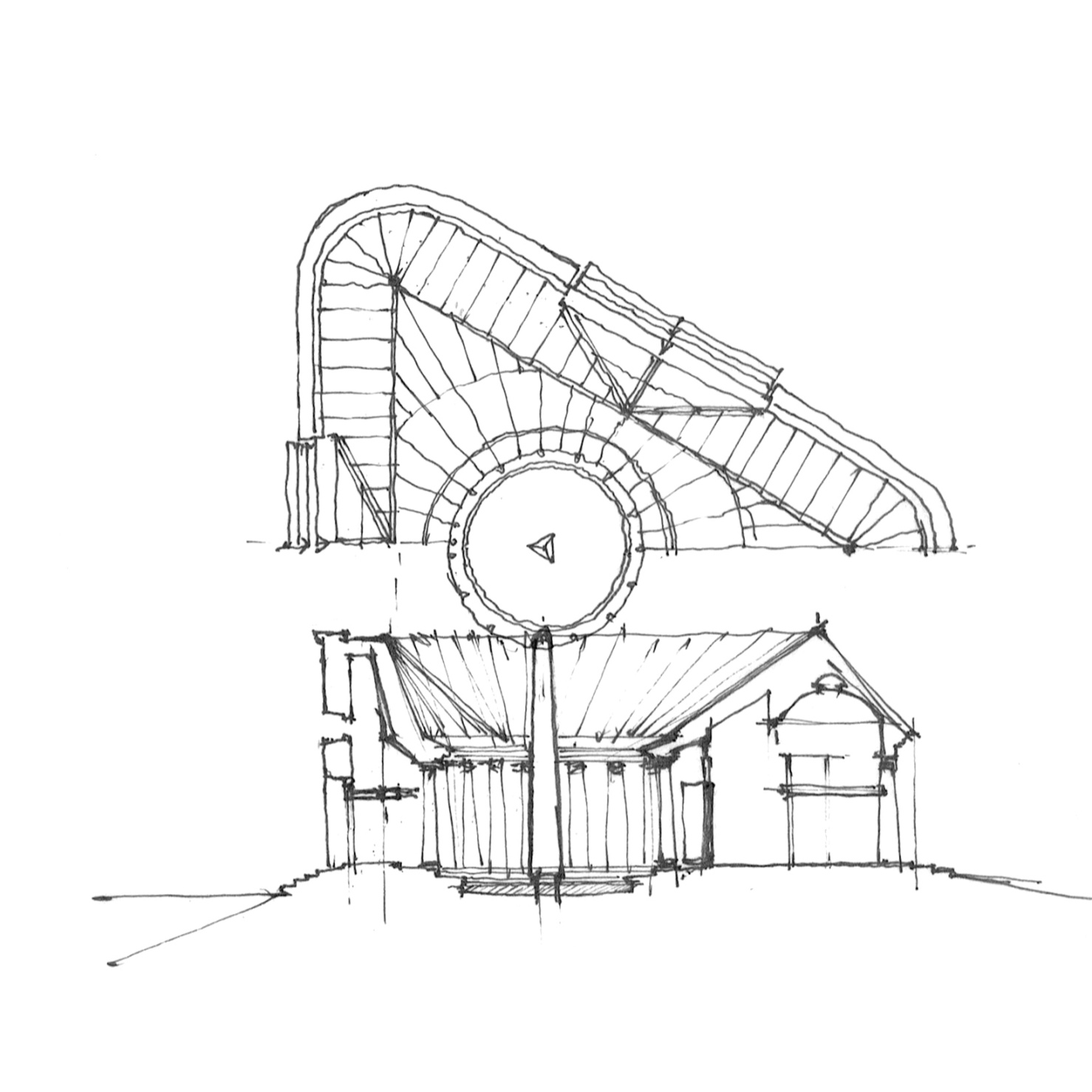 1478x1478 Triangle Meets Circle Roof Plan, Triangles And Facades